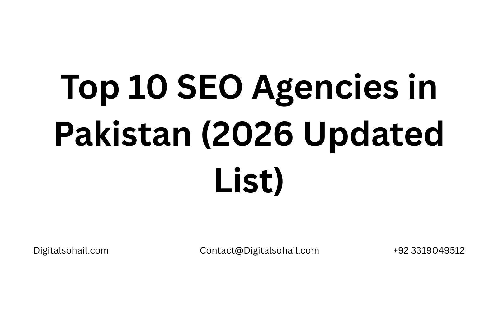 Top 10 SEO Agencies in Pakistan (2026 Updated List)
