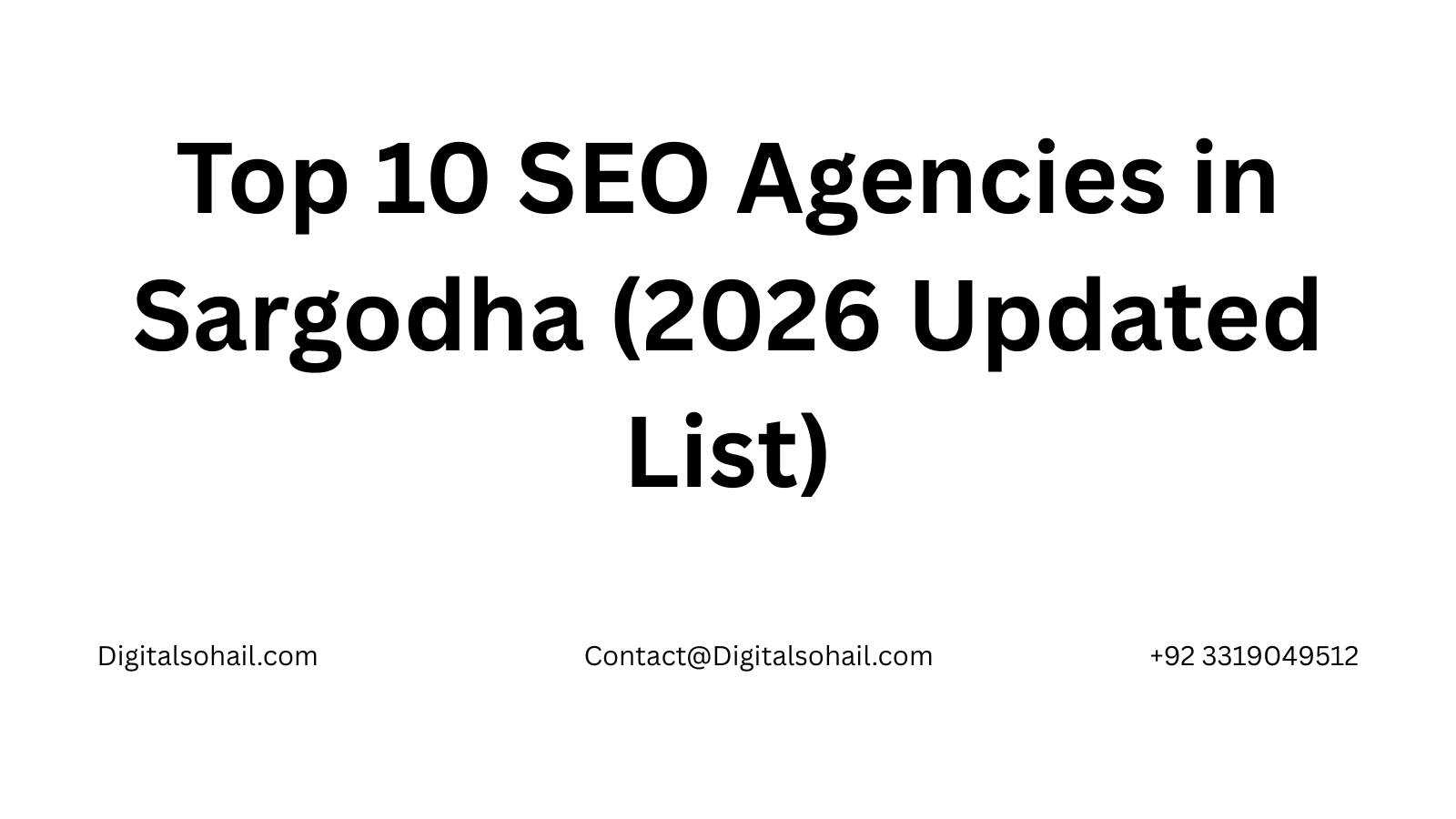 Top 10 SEO Agencies in Sargodha (2026 Updated List)