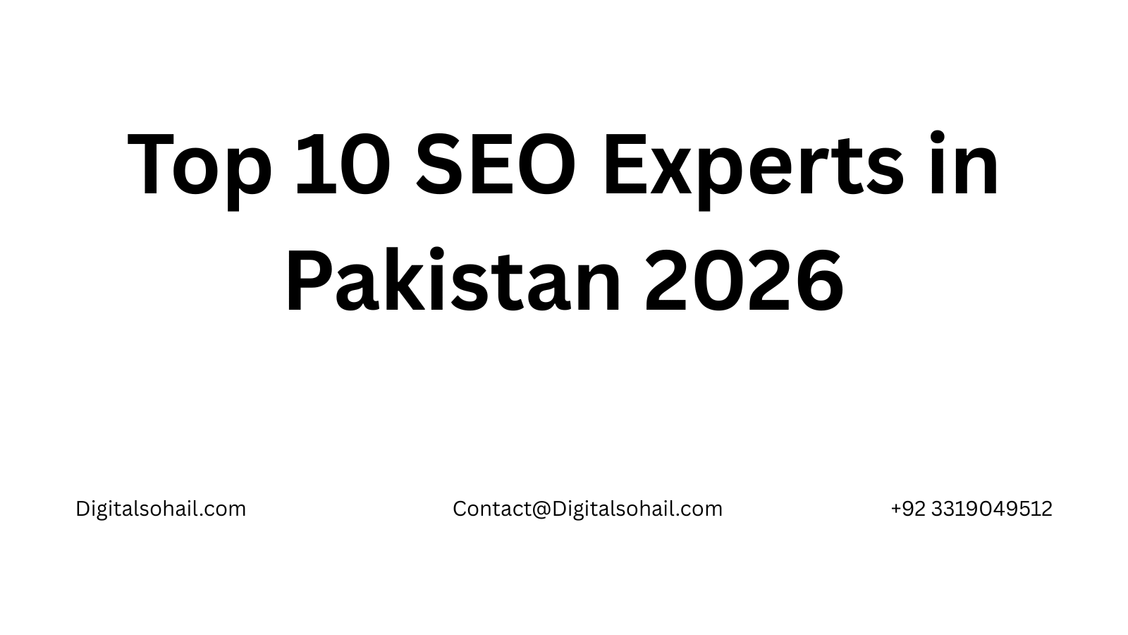 Top 10 SEO Experts in Pakistan 2026